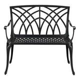 ZNTS 38in Outdoor Orchid Back Aluminum Bench Black 43199570