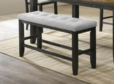 1Pc Modern Counter Height Bench Tufted Upholstery Tapered Wood Legs Bedroom Living Room Furniture B011P149271