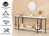 Console Table 2 Tier Narrow Entryway Table with Storage Shelves Faux 15845254