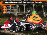 9 Feet Halloween Inflatable LED Lighted Carriage with Pumpkin and Skeleton Dragon 37738258