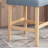 Vienna Contemporary Fabric Tufted Wingback 27 Inch Counter Stools, Set of 2, Light Blue and Natural 64853.00LBLU