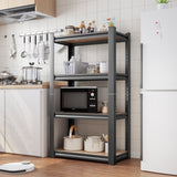 4-Layer Storage Rack, Adjustable Height Wooden Shelf, Suitable For Kitchen, Garage, Storage Room, 29480118