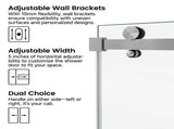 72*76" Fixed & Sliding Shower Door, Square Tube Hardware, Clear Glass Shower Door, 3/8 SGCC 48779887