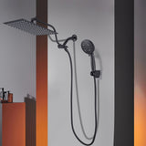 ZNTS Black shower System 12 Inch Bathroom Luxury Rain Mixer Shower Combo Set Wall Mounted Rainfall Shower W1932P218046