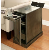 Modern Transitional Design 1pc Side Table / Storage Cabinet Gray Color USB Outlet B011P191197