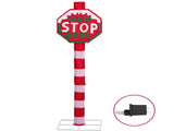 Lighted STOP Sign Christmas Yard Decorations, Pre-lit Road Sign SANTA STOP HERE with 70 LED White 88273492