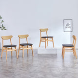4 The stylish and durable solid wood dining chair, small curved back, PU cushion, and beautiful W1151P154829