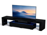 High Gloss TV Stand with RGB LED Lights, 61.4" x 13.8" x 15.7", MDF UV 13779734