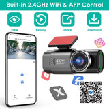 4K1080P Dual Dash Cam Front & Rear with WiFi & Free 64 GB Card 140&deg/120&deg Wide-Angle Loop 78880264