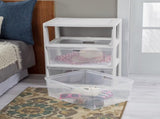 (2 pack) Wide 3 Drawer Tower, Plastic Storage Organizer with Removable Clear Bins, Easy to Assemble 25076497