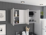 120 Wall Cabinet , Four Doors, Two Cabinets, Two Shelves -White B20091818