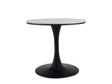 23.62"BLACK AND WHITE Tulip Table Mid-century Dining Table for 2-4 people With Round cremic Table W234P540494