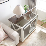 Farmhouse Dog Cage Crate Furniture Sliding Barn Door, Farmhouse Wooden Dog Kennel End Table W2275P164726