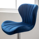Ellston Upholstered Adjustable Swivel Barstools in Blue, Set of 2 T2574P164874