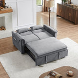 Modern Fabric Convertible Loveseat Sleeper Sofa Couch with Adjustable Backrest, 2 Seater Sofa With W1123P283618