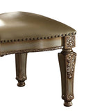 Bone and Gold Patina Side Chair with Nailhead Trim B062P209283
