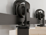 40" Bi-Folding Sliding Barn Door Hardware Kit for 2 Doors,Smoothly&Quietly,Black Track J Shape 89494323