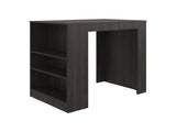 Lacour Kitchen Island, Kitchen Bar Table with 3-Side Shelves, Dark Walnut B097P474295