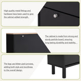 ZNTS ON-TREND Narrow Design Shoe Cabinet 3 Flip Drawers, Wood Grain Pattern Top Entryway Organizer WF308731AAB