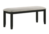 1pc Black Gray Bench Dining Room Fabric Upholstery Kitchen Dining Wooden Furniture B011P264143