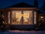Pre-lit Outdoor Giant Bowknot Christmas Decoration, Lighted Metal Frame with 124 Warm White LED 60463986
