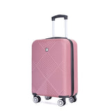 4-piece ABS lightweight suitcase, 14 inch makeup box, aircraft wheels PINK W284P149258