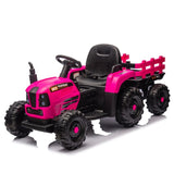 ZNTS Ride on Tractor with Trailer,24V 400W Powered Electric Tractor Toy w/Remote Control,electric car for W1578P194694