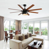 52 Inch Ceiling Fan With 6 Speed Wind 8 Dual Colors Blades Remote Control Reversible DC Motor With W934P208510