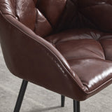 Dining Set of 2, Upholstered Kitchen with Comfortable Seat, Faux Leather Vintage W3112P262571