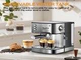 20 Bar Professional Espresso Machine with Milk Frother, Single & Double Shot, ESE Pod Compatible, W1002P292437