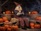 53" Halloween Sitting Scarecrow Animatronic with Jump Scare Motion, Sound Triggered Spooky 44685308