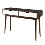 Espresso and White 2-drawer Sofa Table B062P181380
