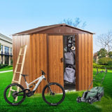 6 Ft. W X 6 Ft. D Metal Storage Shed Appealing horizontal siding in woodgrain with coffee trim to W54071035