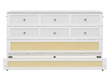 Full Size Murphy Bed with Large Drawers,White N708P336203K