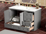 36 inch Shaker Style Free-Standing Bathroom Vanity Cabinet with Ceramic Sink, 4 Soft-close Drawers N729P288872E