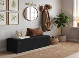 Large Foldable Storage Ottoman Bench with Storage, Footrest, Ink Black 41775747