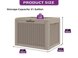 35 Gallon Resin Outdoor Deck Box, Lockable Waterproof UV Resistant Storage Container for Patio 63462319