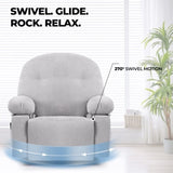 ZNTS Modern Chenille Recliner Chairs Swivel Massage Rocker Recliner with Heat W1692P154175