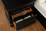 Bedroom Furniture Black Finish Bun Feet Nightstand with Hidden Drawer Casual Transitional Bed Side B01146201