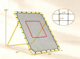 4-Level Adjustable Volleyball Rebounder Net, 7x4FT Large Rebound Training Net with Metal Frame, 98351594