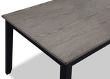 7-Pc Dinette Set Light Black Gray Rectangular Table Grey Upholstered Chairs Transitional Dining Room B011P184936