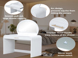 39" Makeup Vanity Table with Mirror Touch Screen Lighted Mirror, Dressing Table with Drawer for N704P196658K