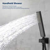 Male NPT Waterfall Shower head with Handheld,Matte Black Bathtub Shower Faucet with High Flow Wall T3177P277545