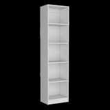 Home Xs Bookcase with 5-Tier Shelves and Slim Design -White -Office B070137829
