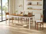 TREXM Traditional Rectangular Dining Table with Framed Wood Top and Turned Legs for Dining Room & N715P503381N