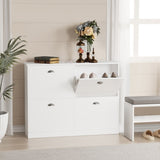 Shoe Cabinet,Hidden Slim Narrow Shoe Rack Cabinet with 4 Drawers for Entryway, W2386P308739