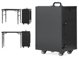 Rolling Manicure Table on Wheels, Portable Nail Desk, Foldable Nail Table w/Polish Tray and Storage, 26560584