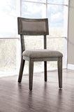 ZNTS Rustic Grey Solid wood 2pc Dining Chairs Fabric Upholstered Seat Back Curved Dining Room Furniture B011107813