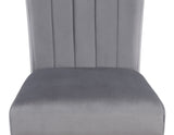 2pc Casual Upholstered Velvet Upholstery Chair Channel Tufted Back Wooden Dining Room Furniture Gray B011P261181