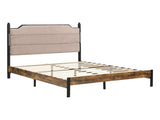 King Bed Frame , Upholstered headboard with Charging and Touch sensitive LED Lights, Under Bed W311P416228
